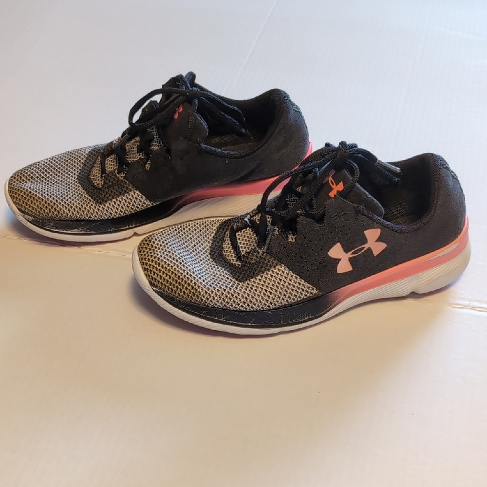 Under Armour Black and Pink Kids Sneakers